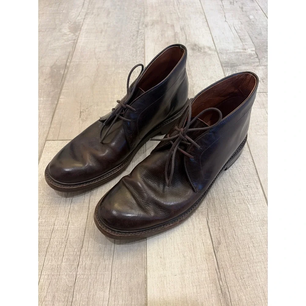 Frye Phillip Chukka Boots Mens 10.5 D Dark Brown Leather Lace Up Ankle 86993